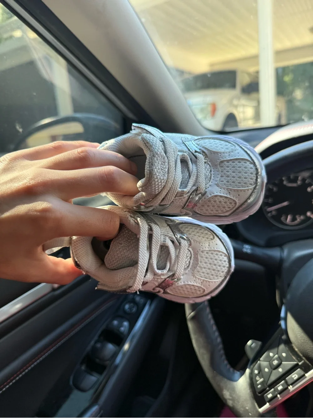Nike Kids Silver and White Athletic Sneakers